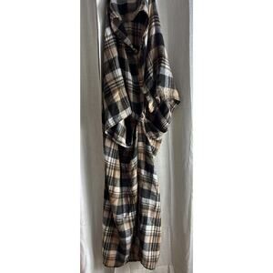 Tennessee Woolen Mills Blanket Wearable Wrap Stadium Throw Brown Plaid Snaps VTG